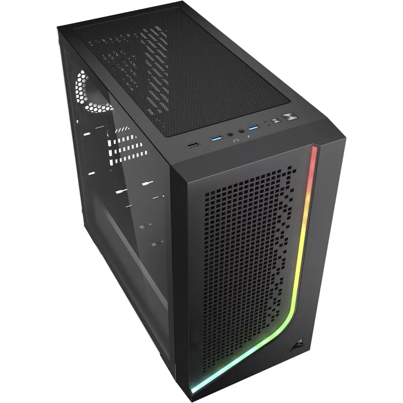 Case PC Sharkoon J1000 ARGB mATX — case mid-tower micro-ATX con illuminazione ARGB