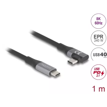 Cavo USB DeLOCK 81131 1 m USB-C nero 40 Gbit/s