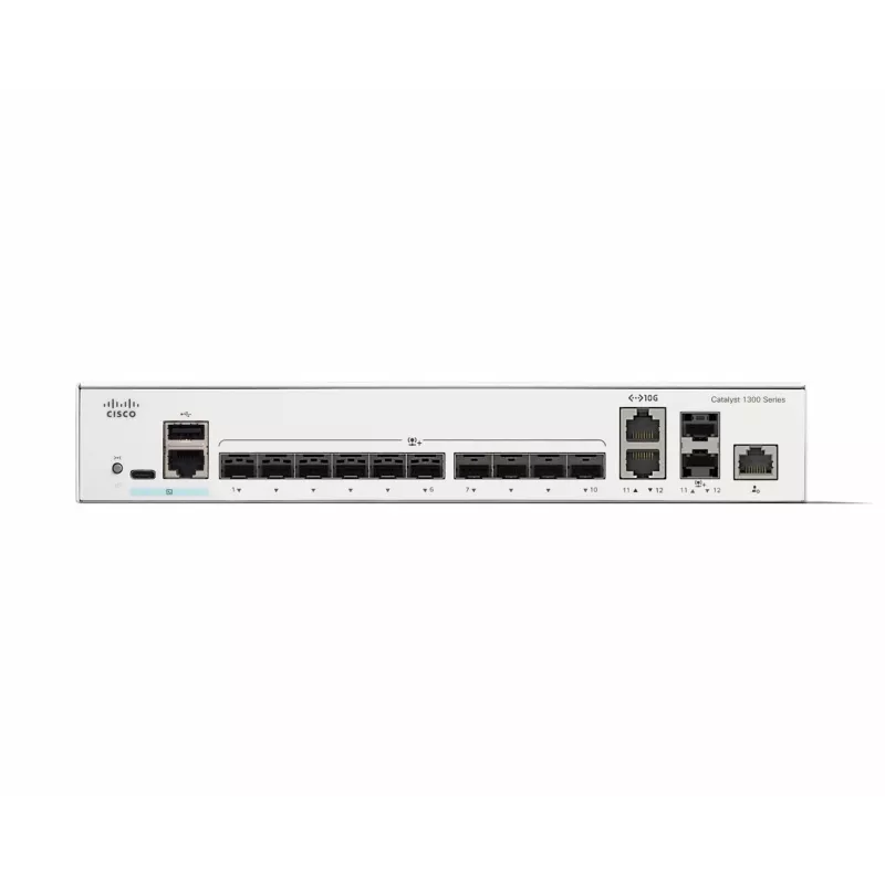 Switch di rete Cisco Catalyst C1300-12XS managed L2/L3, 12 x 10Gb SFP+, 240 Gbit/s, 16k MAC, montaggio a rack, grigio