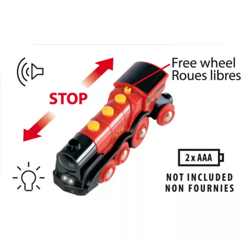 BRIO 33592 treno a batteria nero/rosso