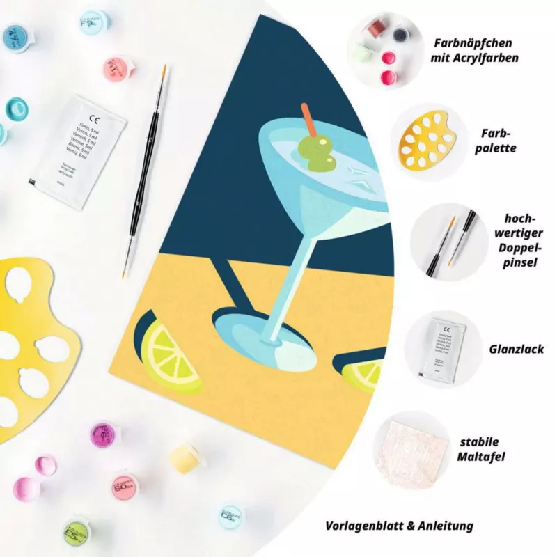 Set di pittura Ravensburger CreArt Mocktail Lemon – set pittura con i numeri