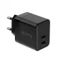 Caricabatterie da parete Crong Ultra Compact GaN 35W PD 3.0 2x USB-C (nero)