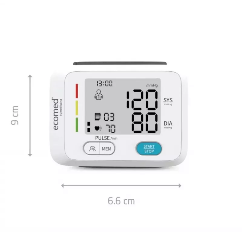 Ecomed BW-83E Misuratore di pressione da polso, automatico, 2 utenti