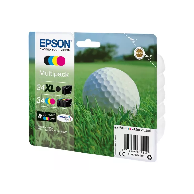 Epson 34XL multipack cartucce d'inchiostro XL, nero/ciano/magenta/giallo (C13T34794020)