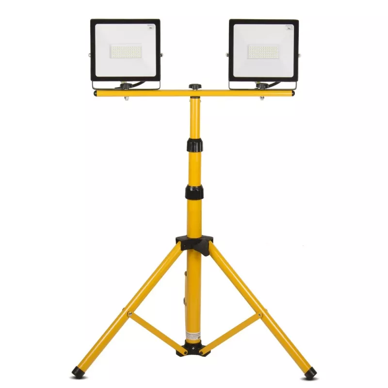 Stativo MACLEAN MCE583 regolabile in altezza per fari, struttura in metallo, giallo