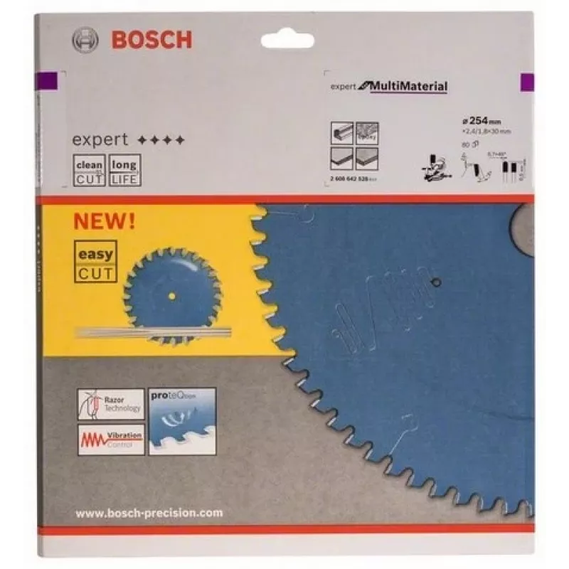 Bosch 2608642528 Expert for Multi Material lama per sega circolare, 254 mm, foro 30 mm, 2,4 mm, 80 denti