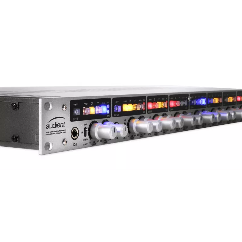 Preamplificatore microfonico a 8 canali Audient ASP880 24-bit 96 kHz, montabile a rack