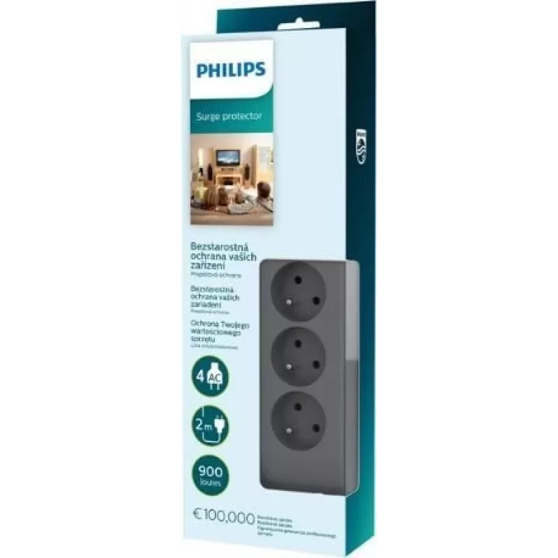 Philips SPN3140A/60 ciabatta con protezione da sovratensioni, 4 prese, 2 m
