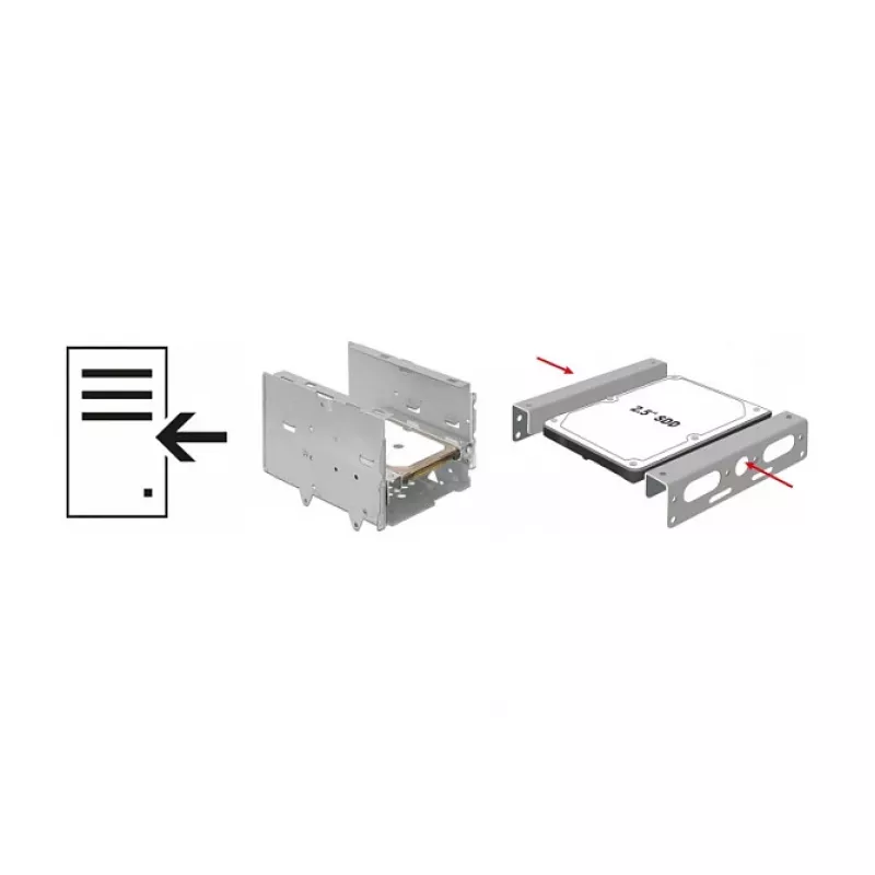 Kit di montaggio DeLOCK 18282 argento