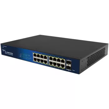 Switch PoE ALLNET 16+2P ALL-SG8418PM – 18 porte Gigabit, 16 porte PoE, 2 porte uplink