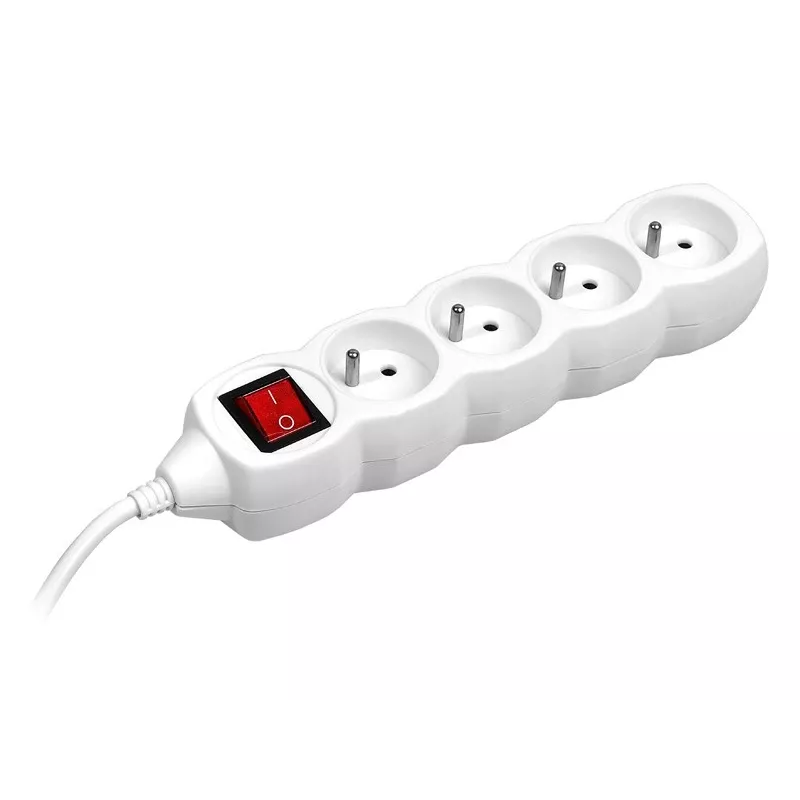 PowerWatch 3 m (4 prese) bianco con interruttore