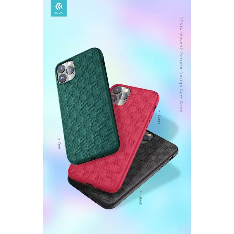 Custodia protettiva Devia Woven2 per iPhone 11 Pro Max, verde