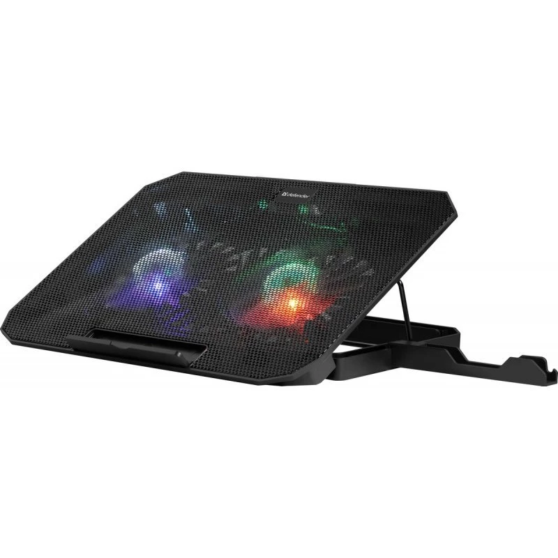 Base di raffreddamento per notebook DEFENDER NS-510 con 2 ventole, 2 porte USB e illuminazione RGB