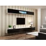 Armadietto Cama VIGO 90 chiuso 90/35/32 bianco/nero lucido
