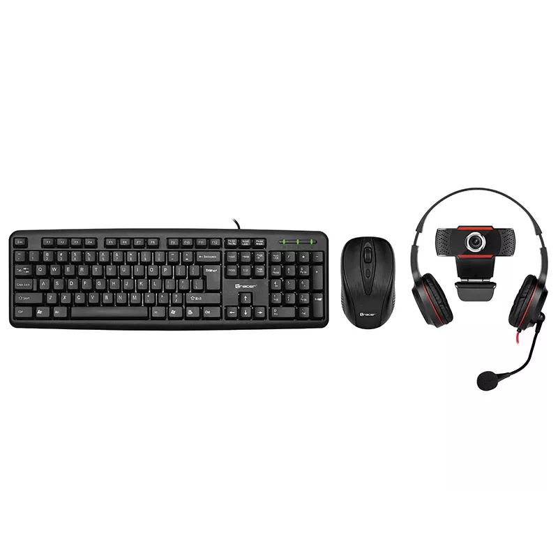 Tracer 4in1 Multi Office Set 46695: tastiera USB, mouse wireless, webcam, cuffie