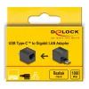 Adattatore DeLOCK USB Type-C a Gigabit LAN mini nero