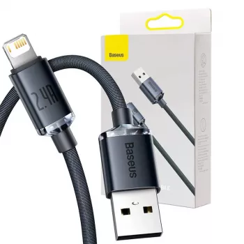 Baseus Crystal Shine Cavo USB a Lightning, 2,4A, 2m (nero)