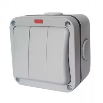 Interruttore a parete 3 canali, IP66, EU