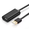 Cavo di prolunga USB-A con amplificatore, UGREEN US121, 10 m, nero, connettore maschio A su connettore femmina A