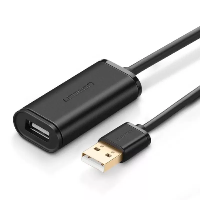 Cavo di prolunga USB-A con amplificatore, UGREEN US121, 10 m, nero, connettore maschio A su connettore femmina A