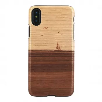 Custodia per smartphone man and wood per iPhone X/XS – modello mare, nero