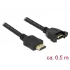 Cavo HDMI DeLOCK 85463 0,5 m tipo A connettore maschio su connettore femmina, nero