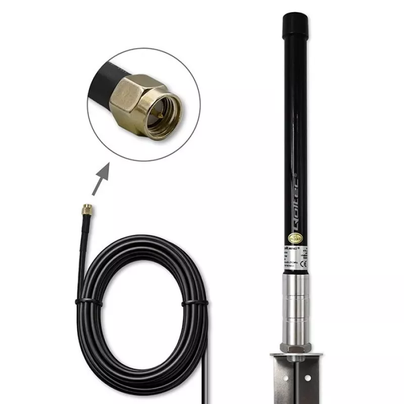 Antenna omnidirezionale 4G LTE esterna QOLTEC 15 dBi con connettore SMA