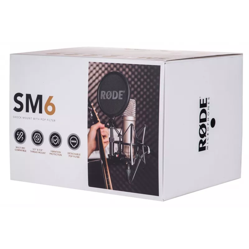 RODE SM6 supporto antivibrazione con filtro anti-pop, nero