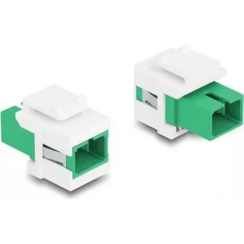 Modulo keystone DELOCK 87120 adattatore piatto SC single-port, verde/bianco, 16,5×27,4×21,9 mm