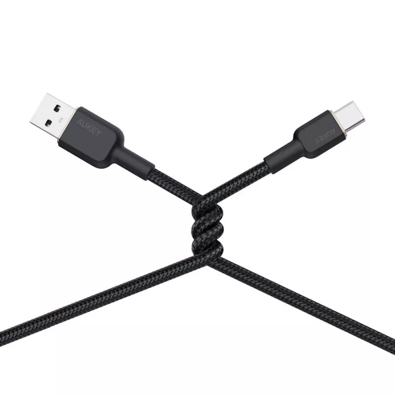 Cavo USB-A a USB-C Aukey CB-NAC1, 1 m, nylon intrecciato, USB PD 60 W, USB 2.0