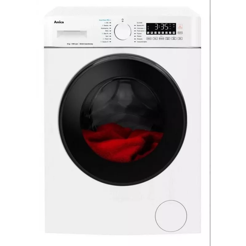 Lavatrice Amica capacità 8 kg, classe energetica A, 1400 giri/min, 16 programmi, bianco