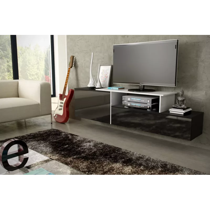 Mobile TV Cama SIGMA 3 180 nero/nero lucido + bianco
