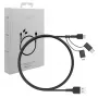 AUKEY CB-BAL5 cavo intrecciato 3 in 1, Micro USB / USB-C / Lightning, 1,2 m, nero