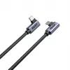 Cavo USB-C Unitek C14147ABK01-1M, 1 m, connettori angolari 90°, USB PD 3.0 100W, dati 480 Mbit/s, nero
