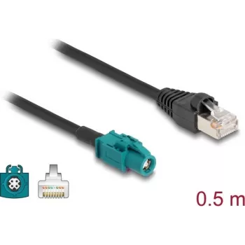 Cavo di rete DELOCK 91371 — HSD Z a RJ-45, contatti dorati, 0,5 m, nero
