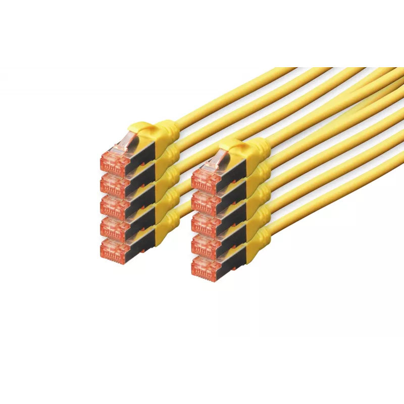 Digitus DK-1644-030-Y-10 CAT 6 S/FTP cavo patch 3 m, giallo, confezione da 10