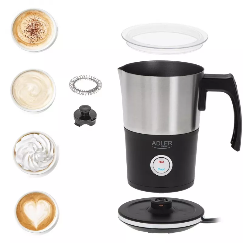 Montapanna automatico Adler AD 4497 – acciaio inox, 600W, 120 ml schiuma / 300 ml riscaldamento, caldo e freddo