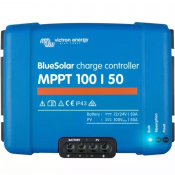 Regolatore di carica solare Victron BlueSolar MPPT 100/50, ingresso 100V, uscita 50A