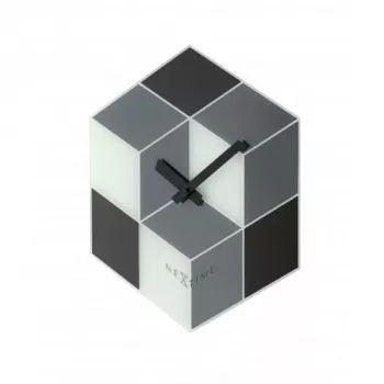 NeXtime orologio 8171 Cubic, 43,5x37 cm, da parete, nero/bianco/grigio