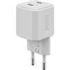 Caricabatterie dual-fast USB-C Nano, PD, GaN, 35 Watt (bianco, 2x USB-C, Power Delivery 3.0)