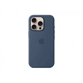 Custodia in silicone compatibile MagSafe per iPhone 16 Pro - Denim