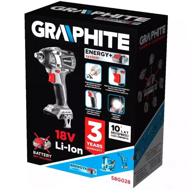 Graphite Energy+ 18V avvitatore a impulsi brushless. Li-Ion. senza batteria
