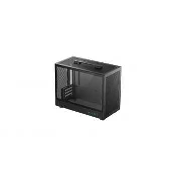 DeepCool CH160 PLUS R-CH160-BKNGM0-G case compatto per computer (SFF), Mini-ITX/Micro-ATX, vetro temperato, nero