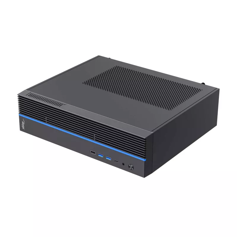 Akyga AK-302-01BL case per PC SFF, Micro-ATX / Mini-ITX, USB-C + 2x USB 3.0 + USB 2.0, senza alimentatore, nero