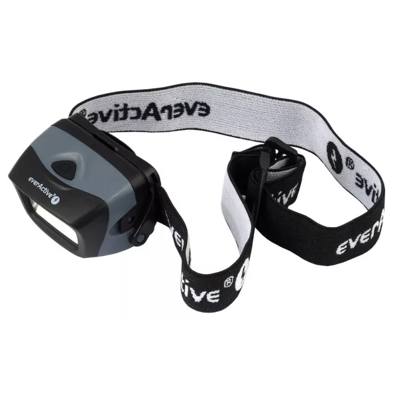 Lampada frontale everActive HL-150, torcia frontale, 150 lm, 3 W, IPX4, 3×AAA, nera
