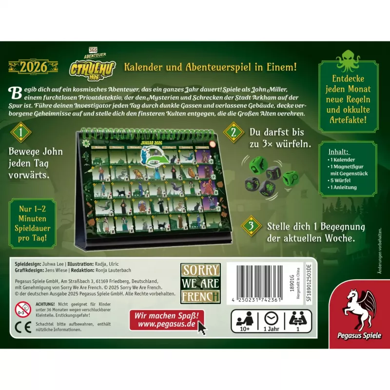 365 adventure - Cthulhu 1926 (Edizione 2026), gioco di puzzle