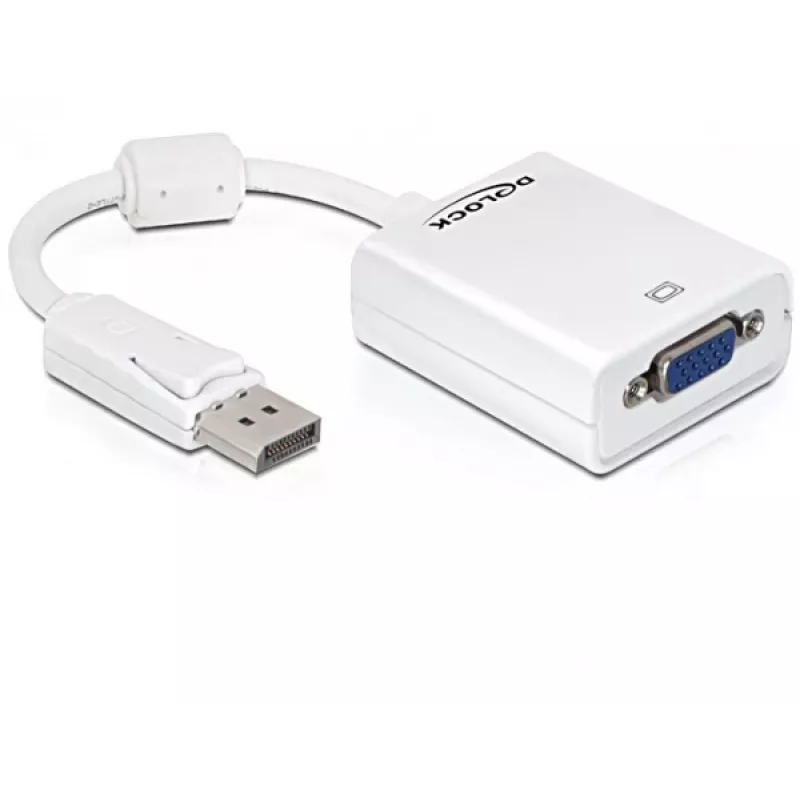 Adattatore cavo video DeLOCK 61766 0,125m VGA DisplayPort bianco