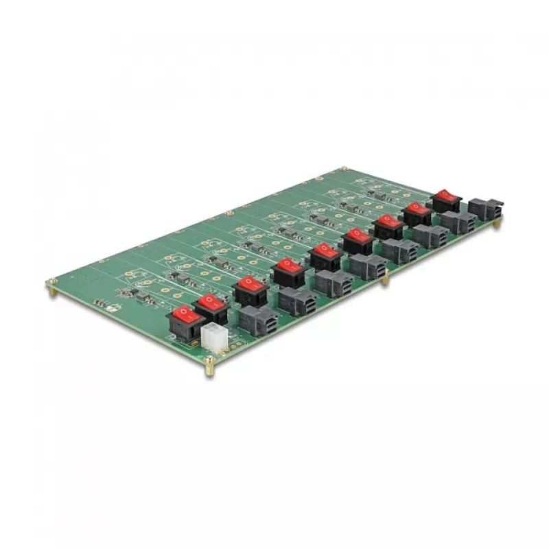 Delock testboard M.2 per 8x SSD M.2 NVMe Key M, SFF-8643, 61073