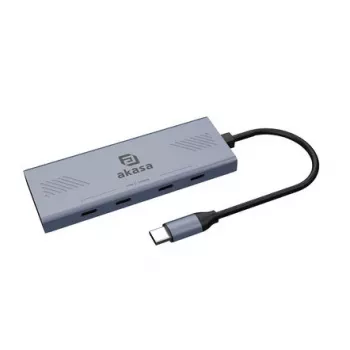 Akasa hub multiporta 4 porte USB-C (USB 3.2 Gen 2) con connettore USB-C alluminio (anodizzato) AK-CBCA32