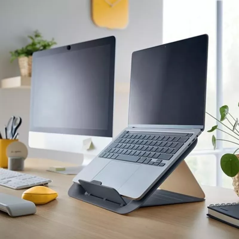 Supporto per laptop regolabile Leitz Ergo Cosy, 80% plastica riciclata